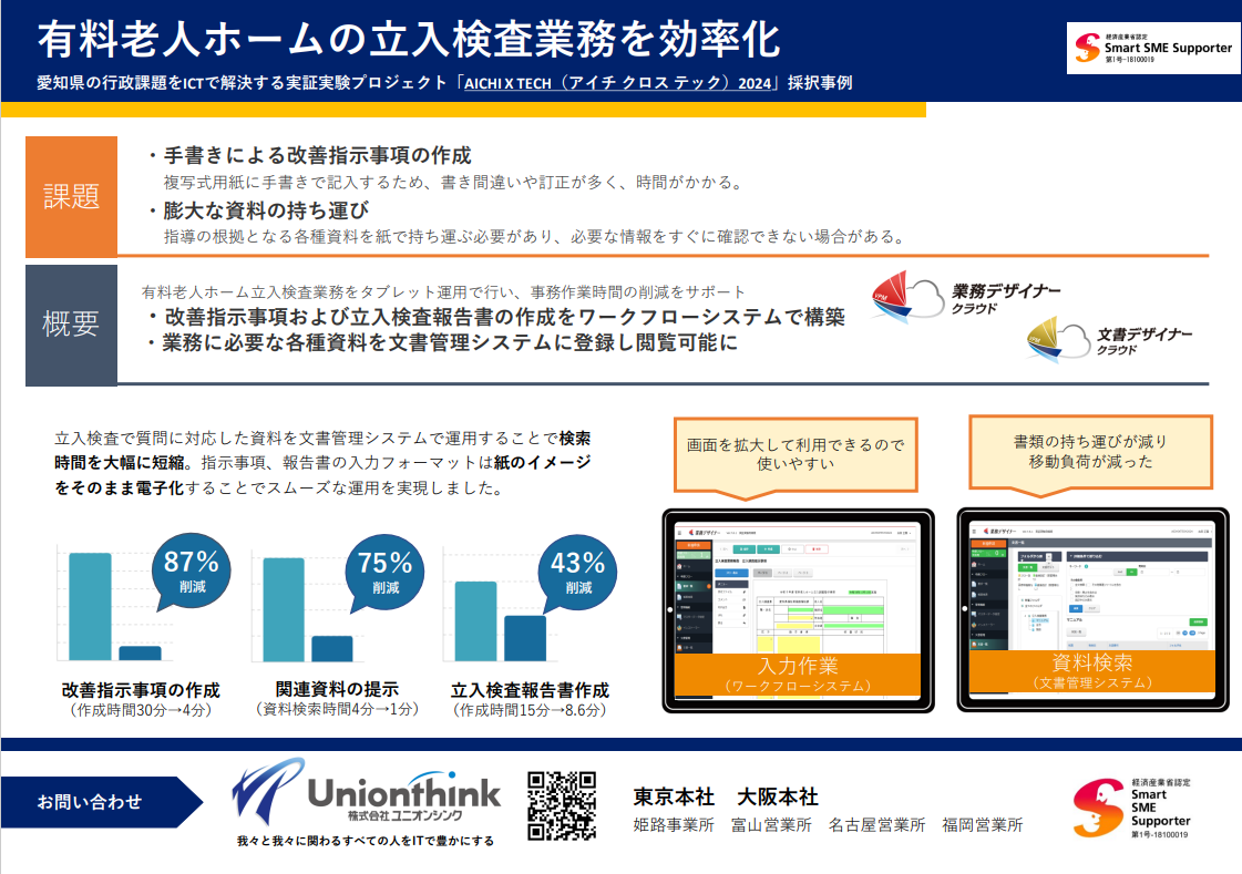 有料老人ホーム立入検査業務の課題を解決